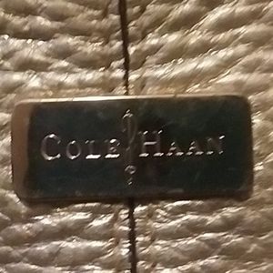 Cole Haan Silver Metallic Leather Purse